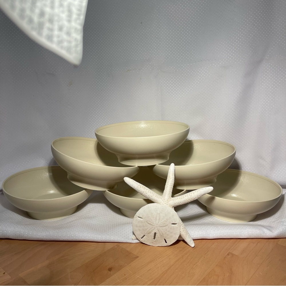 Tupperware Servalier Salad Cereal Bowls 6 1/4” Vintage Ivory 6
